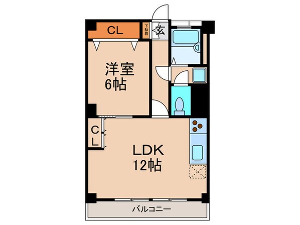 西道頓堀ハイツＤ棟の物件間取画像